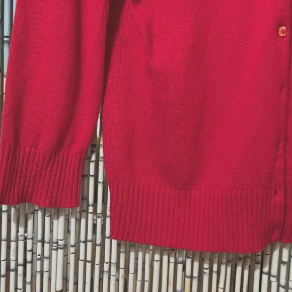 100% Cashmere Button-Down Cardigan Sweater, Red, Juniors XL, Circa 1990s - Picture 10 of 15